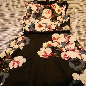 Floral fit and flare dress